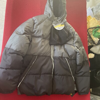 Xtreme Boys Black & Grey Puffer Jackets  Zipped Long Sleeve Size Large