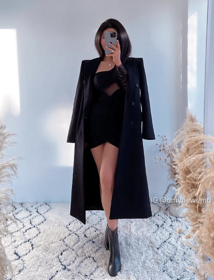 Zara black best sale wool coat