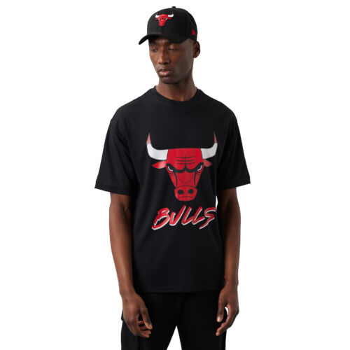 New Era NBA Chicago Bulls Script Mesh Tee 60284738, Mens, T-shirts, black - Picture 1 of 2