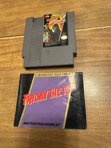 Friday the 13th (Nintendo NES) video game cart + manual horror scary movie Jason