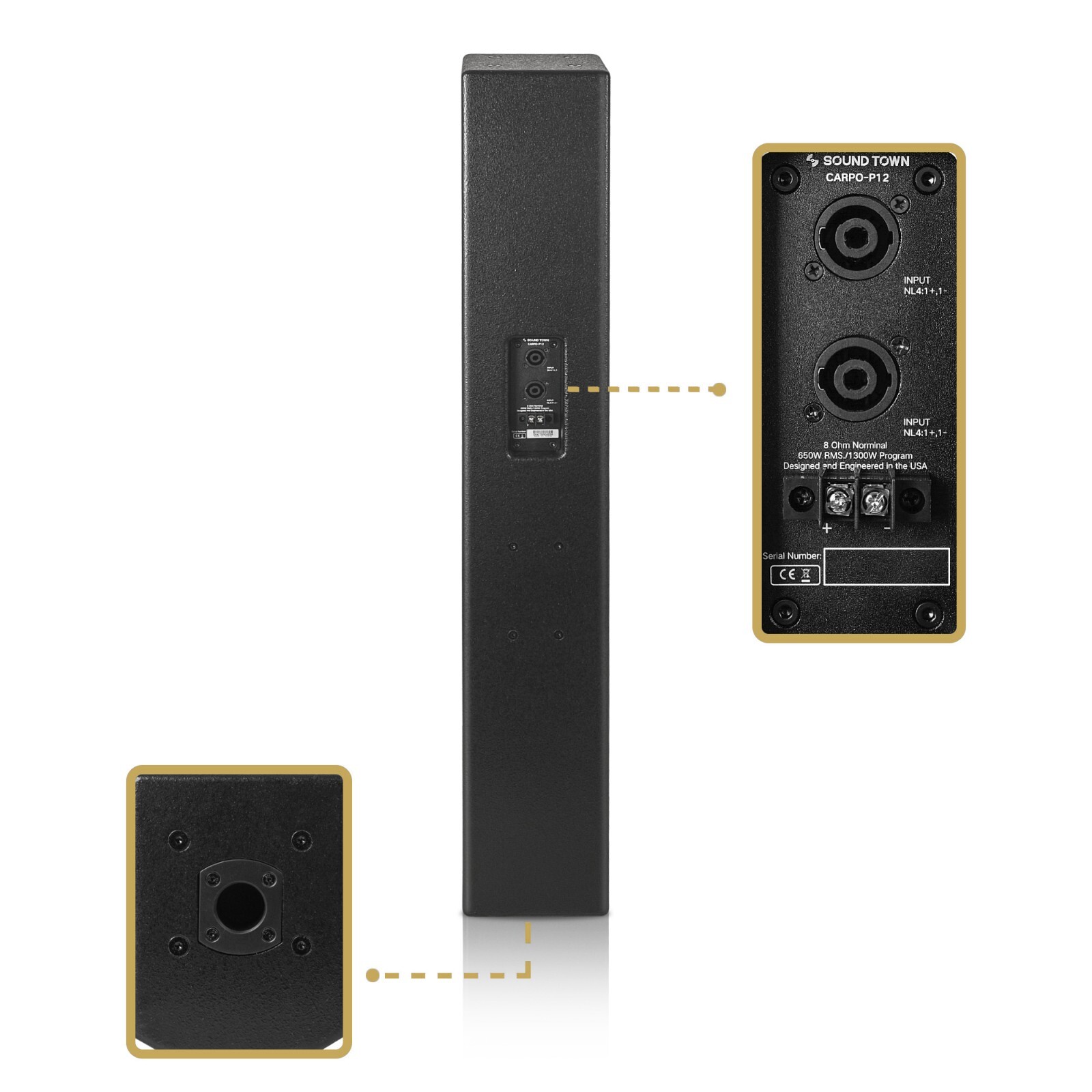 OPEN BOX:Sound Town Passive Wall-Mount Column Line Array 6x5