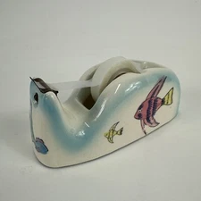 Vintage Fred Roberts San Fransisco Fish Ocean Tape/Postage Stamp Dispenser Japan