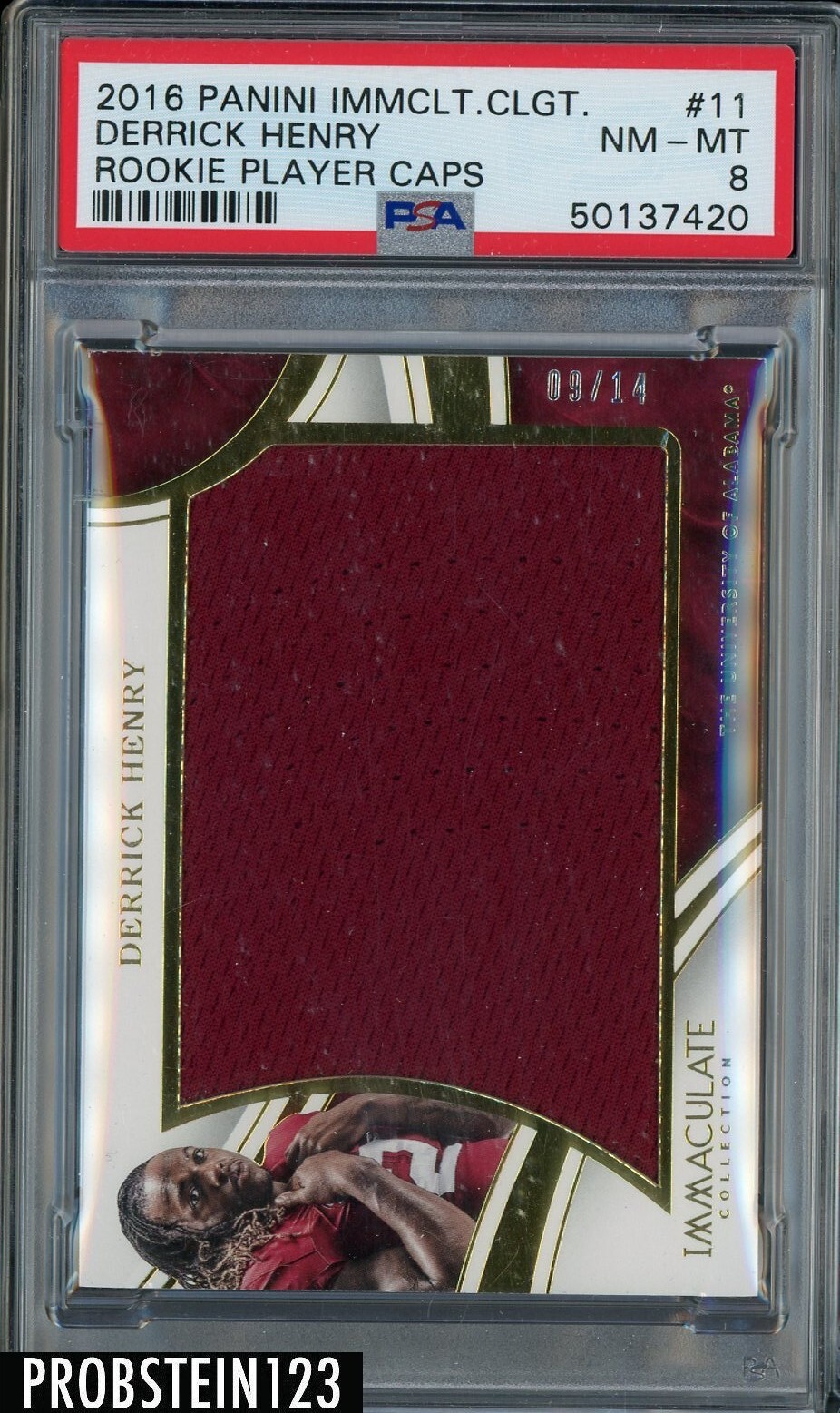 Derrick Henry Panini Immaculate Collegiate Rookie Player Caps #11 Base