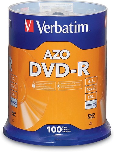 Verbatim DVD-R & DVD+R 16X Blank Discs, 4.7 GB - AZO Dye & Inkjet Printable DVDs - Picture 20 of 72