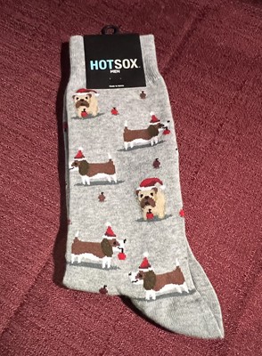 HOT SOX Mens CHRISTMAS DOG LOVERS Novelty Socks Pair
