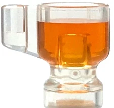 Lego New Trans-Clear Minifigure Utensil Stein Cup Trans-Orange Drink Pattern