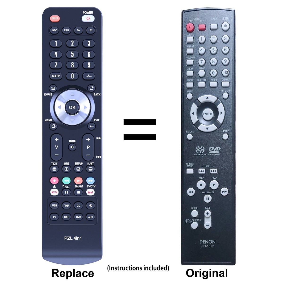 Remote Control War [DVD](中古品) RC-1017 Replace Remote Control For Denon DVD-757 DVD-1920 DVD-1930