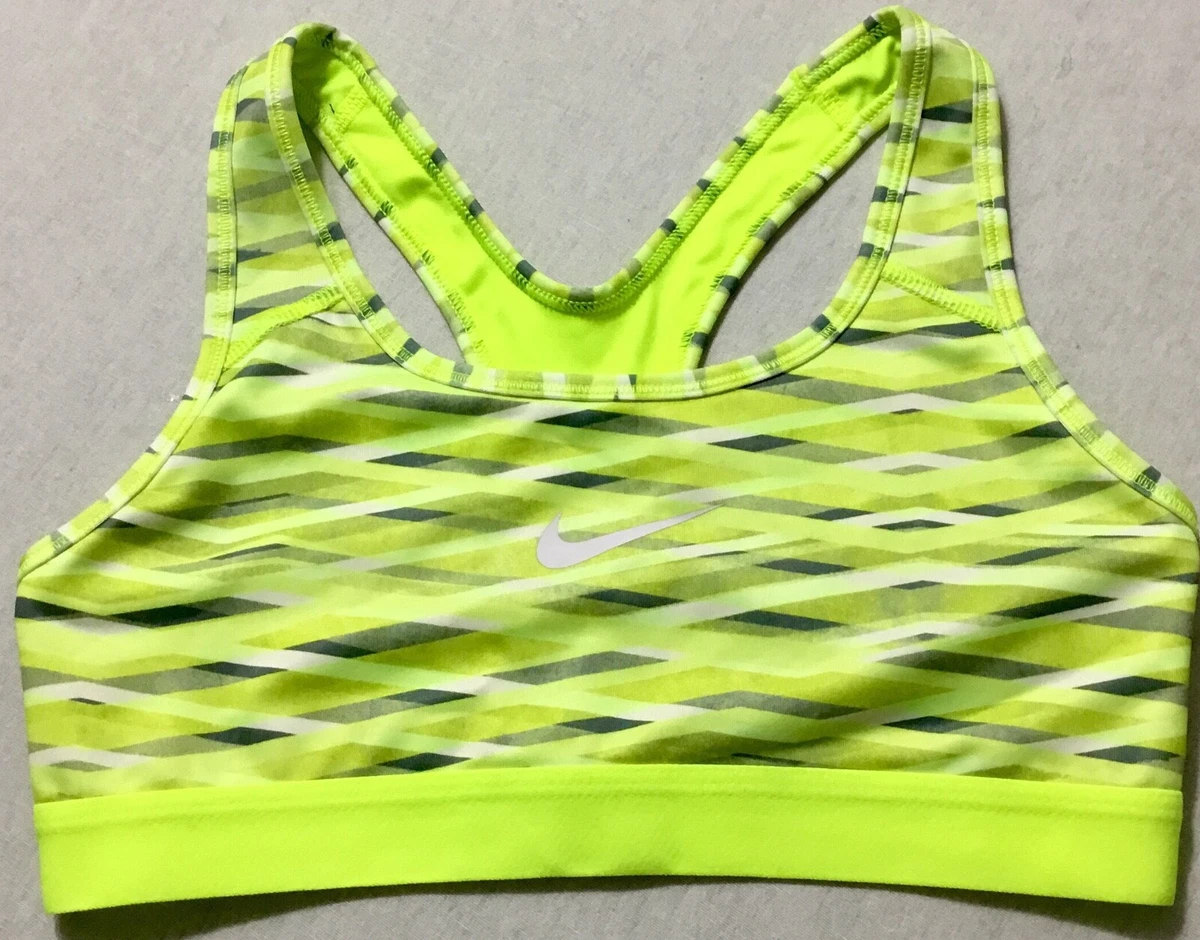 Nike Pro Women’s Classic Criss Cross Med Supp Sports Bra 643121 Yellow Size  XS