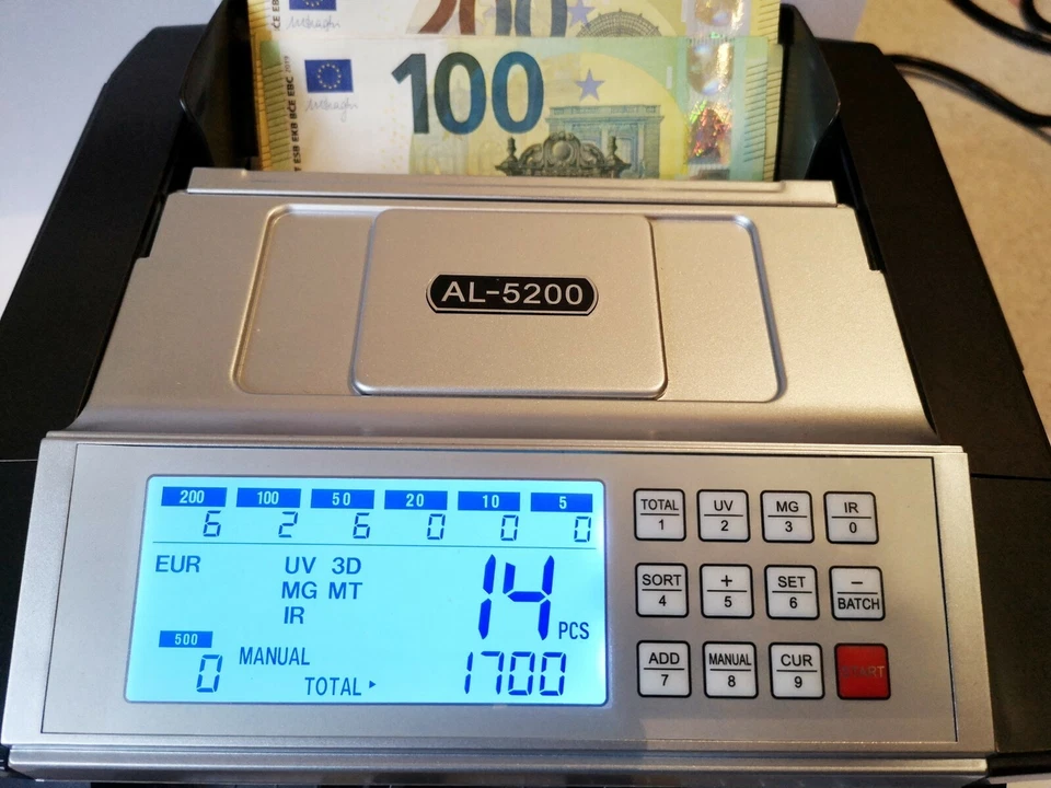 Geldzählmaschine Geldscheinzähler Wertzähler Banknotenzähler Geldzähler EURO - Bild 2 von 4