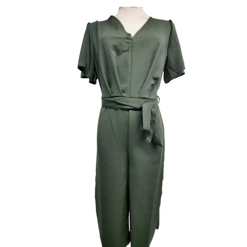 Womens Casual Jumpsuit ex Peacock Khaki Ladies Formal Summer Dungaree Size 8-18 - Picture 13 of 16