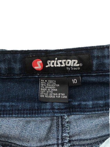 ☀️Scissor Girls Jean Shorts Sz 10 Button-up Navy Denim 🌻 - Picture 5 of 6