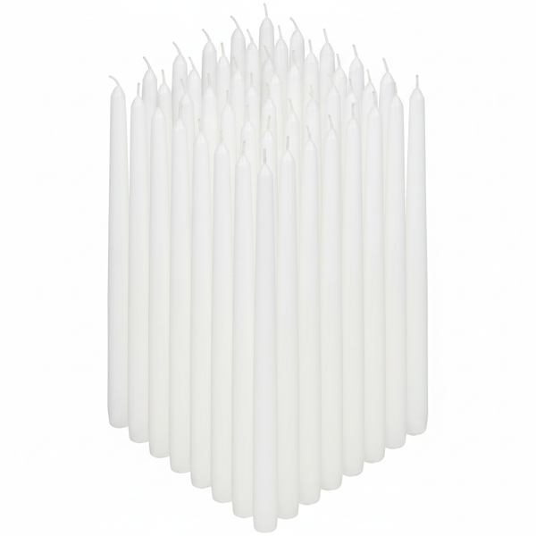 48 StüCk Wenzel Xxl Spitzkerzen 300X23Mm Tafelkerzen Lange Dinnerkerzen -Weiß-image