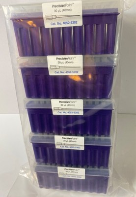 MLA Systems 30µl 40mm Precision Point Pipette Tips No. 4052-5202 Sealed 480 Cnt