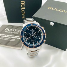 Bulova 98B301 Men's Chrono Marine Star TwoTone Stainless Steel Quartz Watch 45mm