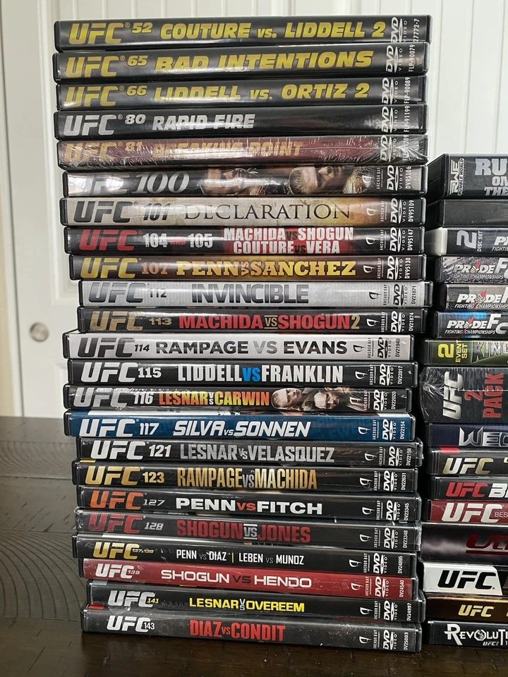 Lot Of 40 MMA DVDs UFC PRIDE FC New and Excellent Pre Owned Condition Fight Fan Foto 2 de 4