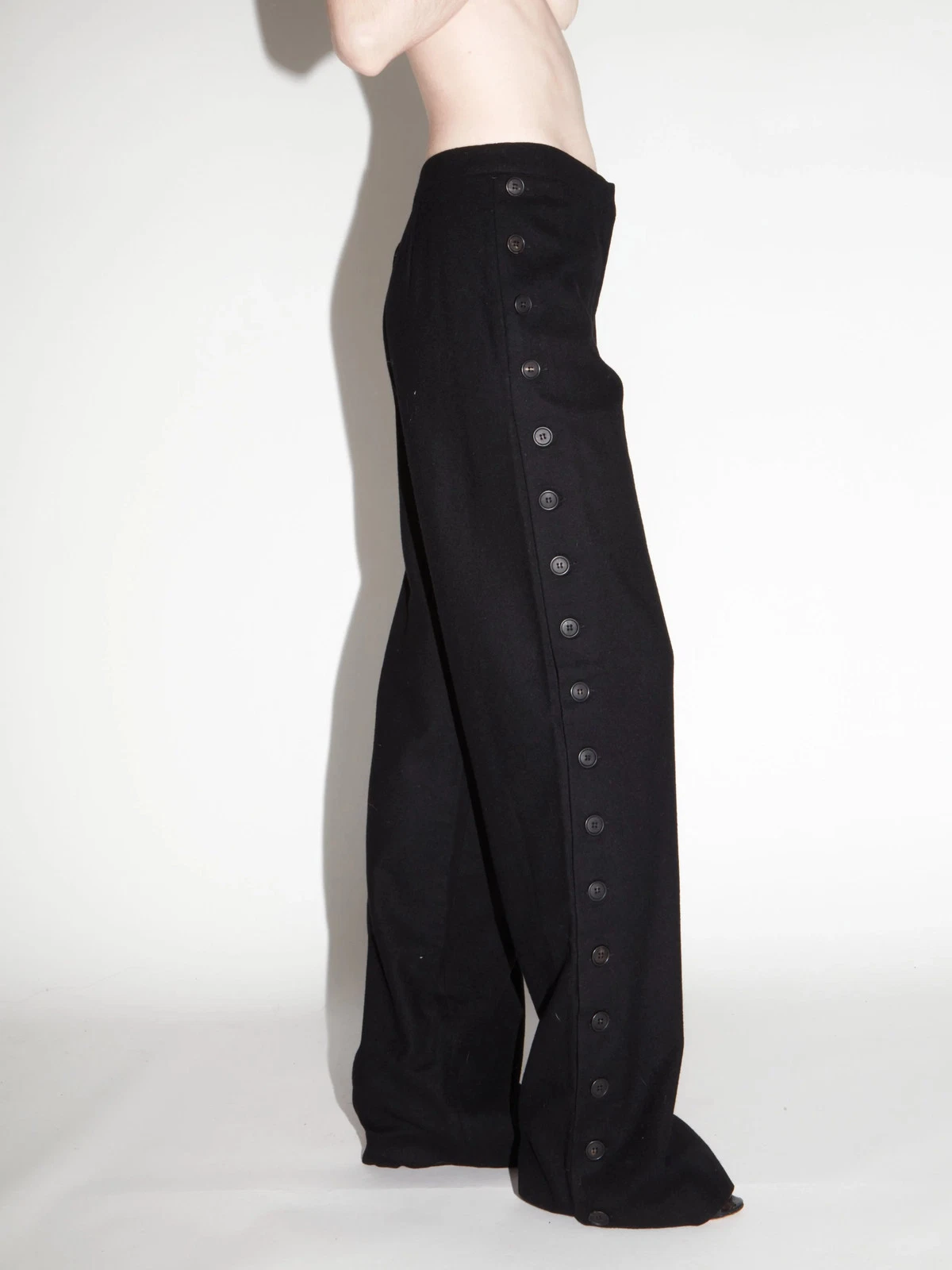 Alexander McQueen — Alexander McQueen SS2000 Wool Button Trousers Side Detail UK10 / 42 Vintage