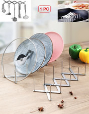 Adjustable Pot Pan Lid Stand Rack Stainless Steel Kitchen Organiser Holder