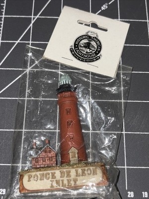 NEW 1995 Lefton Historical Lighthouse Ceramic Magnet 3.5'' Prince De Leon