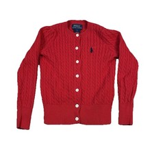 Polo Ralph Lauren Youth Girls 5 Cable Knit Button Down Cardigan Sweater