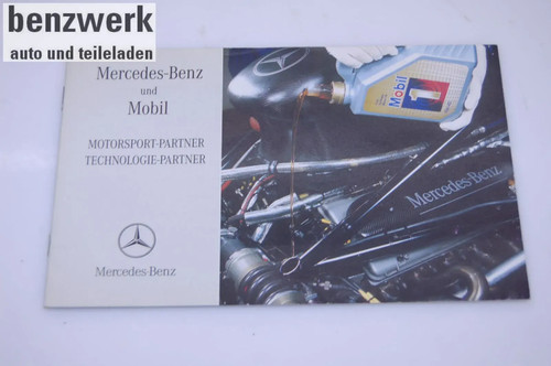 Mercedes Motorsport-Partner Mobil ÖL Faltblatt Bordbuch 2105840798 01081825
