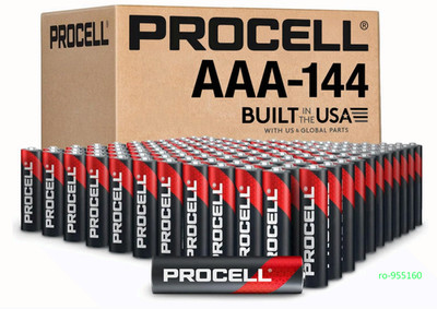 AAA Alkaline Batteries 144-Pack, 1.5V Industrial, ANSI/IEC Tested