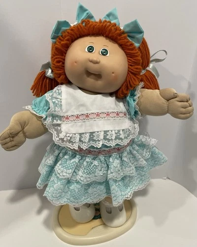 1985 Cabbage Patch Kids 16” Girl Doll Red Hair, HM9, Green Eyes, Outfit, Shoes