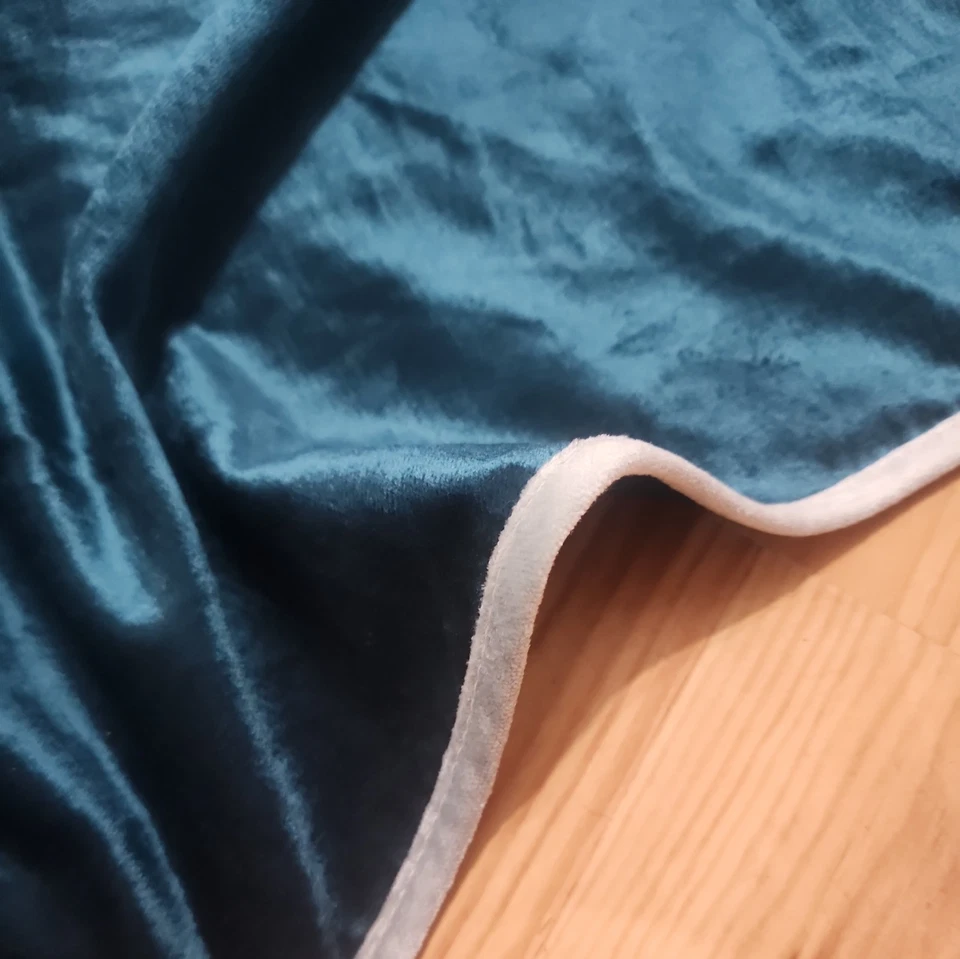 Juego de 2 paneles de cortina de terciopelo verde azulado oscuro Anthropologie 49x 94 pulgadas Foto 4 de 4