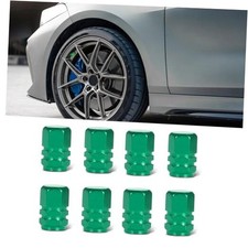 8PCS Car Tire Valve Stem Caps, Car Tire Caps, Aluminum Hexgon Style Green