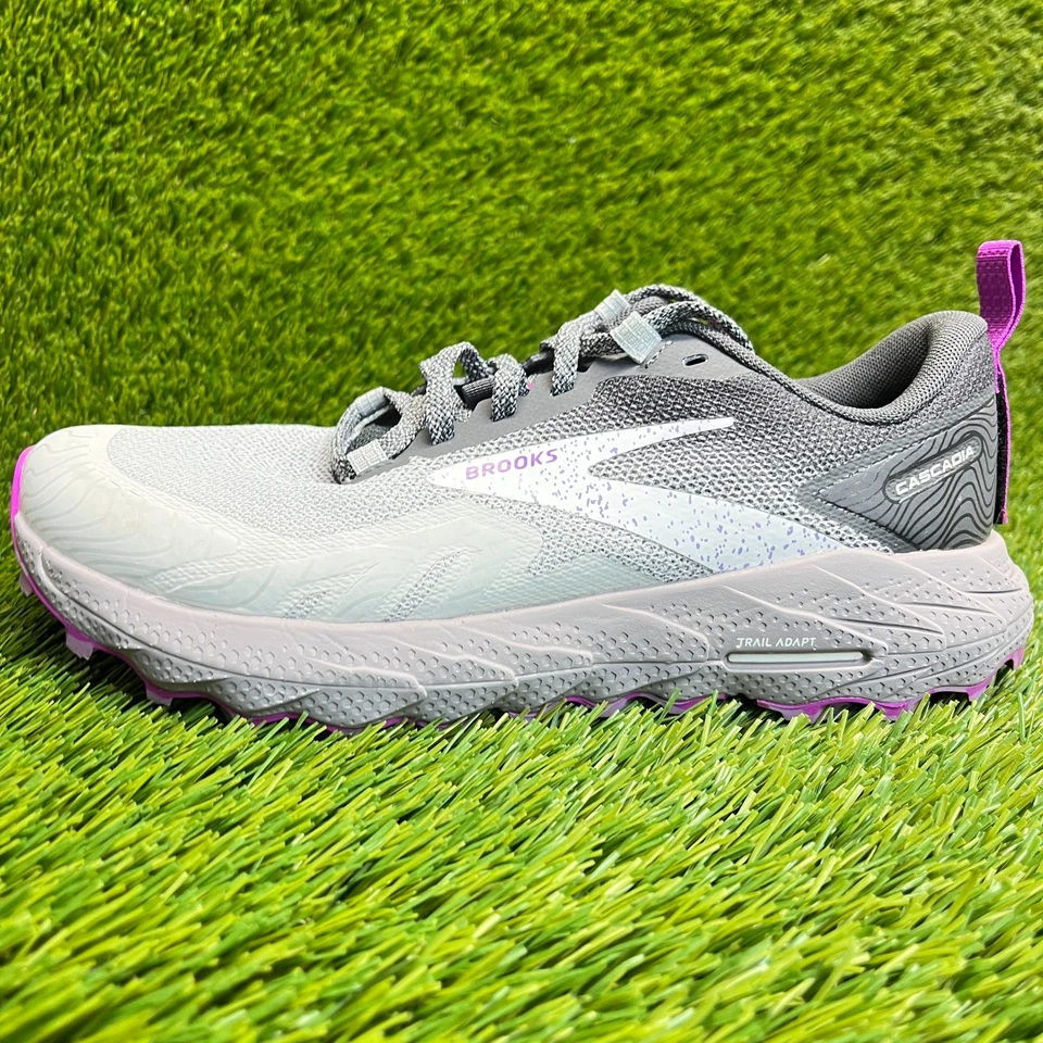 Brooks Cascadia 17 Mujer Talla 7 Gris Púrpura Zapatos Atléticos para Correr Tenis Foto 3 de 4