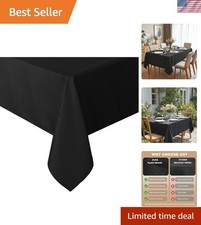 Elegant Black Rectangular Tablecloth 60 x 84 Inch - Stain and Wrinkle Resistant