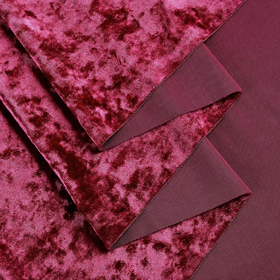 Tela de terciopelo triturado elástico borgoña por yarda 60 pulgadas de ancho 1 yarda 94 % poliéster Foto 3 de 4