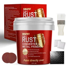Ultimate 2-in-1 Rust Converter & Metal Primer, Black Rust Inhibitor Paint for...