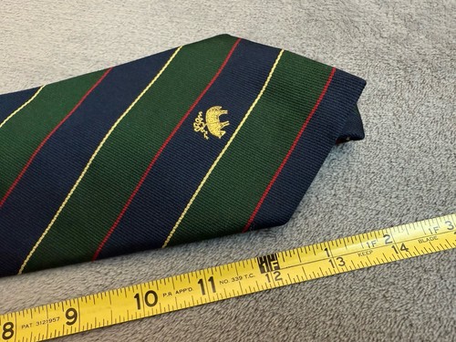 Brooks Brothers 100% Silk USA Handmade Center Logo Makers Tie Stripe Classic - Picture 4 of 6