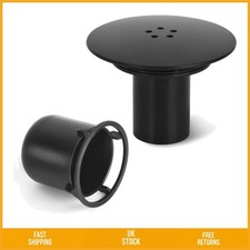 Sleek Black 115mm Shower Drain Cover Fast Flow 90mm Outlet Replacement