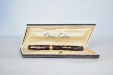 Penna stilografica vintage rara anni 30 nonna extra leva riempitivo marmorizzata pennino oro 14 carati