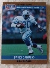 Barry Sanders, 1990 Pro Set NFL  CARD #1, Detroit Lions 
