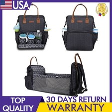 Diaper Bag Backpack Bassinet Changing Station 2 Side Pockets Front Zip 8 Inner