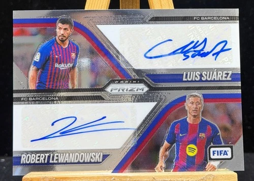 2025-26 Panini Prizm FIFA Luis Suarez/Robert Lewandowski Dual Auto