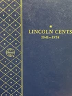 1941-1958 -P,D,S AU/BU HIGH GRADE LINCOLN CENT SET IN VINTAGE WHITMAN ALBUM