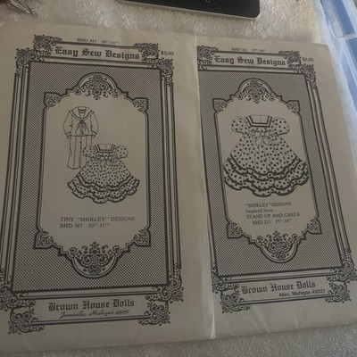 Brown House Dolls Easy Sew Designs Clothing Patterns Shirley Lot Of 2 Boy Girls