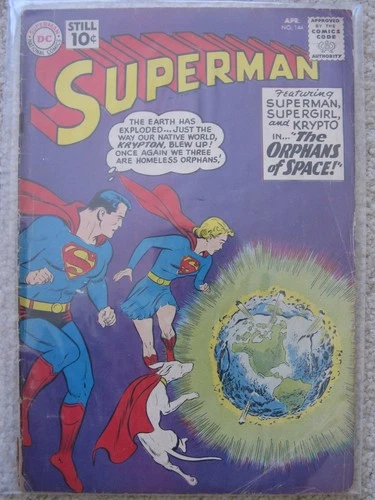 SUPERMAN #144 DC COMICS 1961 SILVER AGE Vintage COMIC BOOK 1st printing RARE 10¢