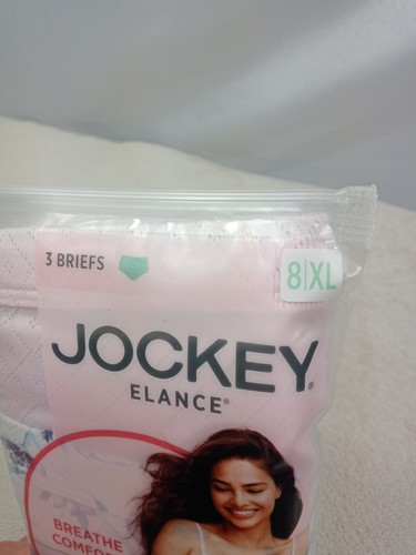 Jockey Elance Women's Size 8/XL Floral Cotton Comfort Briefs 3 Pack NWT Pink BLK - Picture 4 of 8