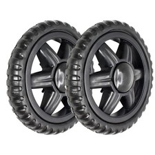 2 Pcs Shopping Cart Wheels Replacement Black 5 Inch Dia. Rubber Foaming Cart ...