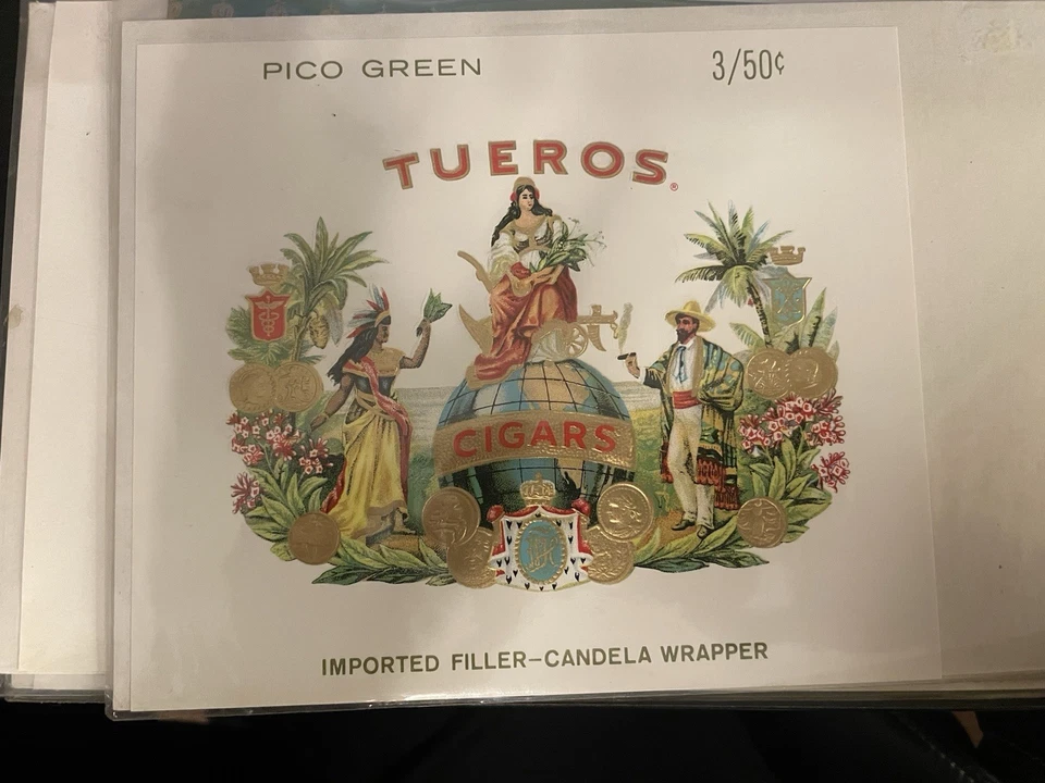 Etiquetas litográficas vintage para caja de cigarros - Lote de 6 marcas diferentes Foto 3 de 4