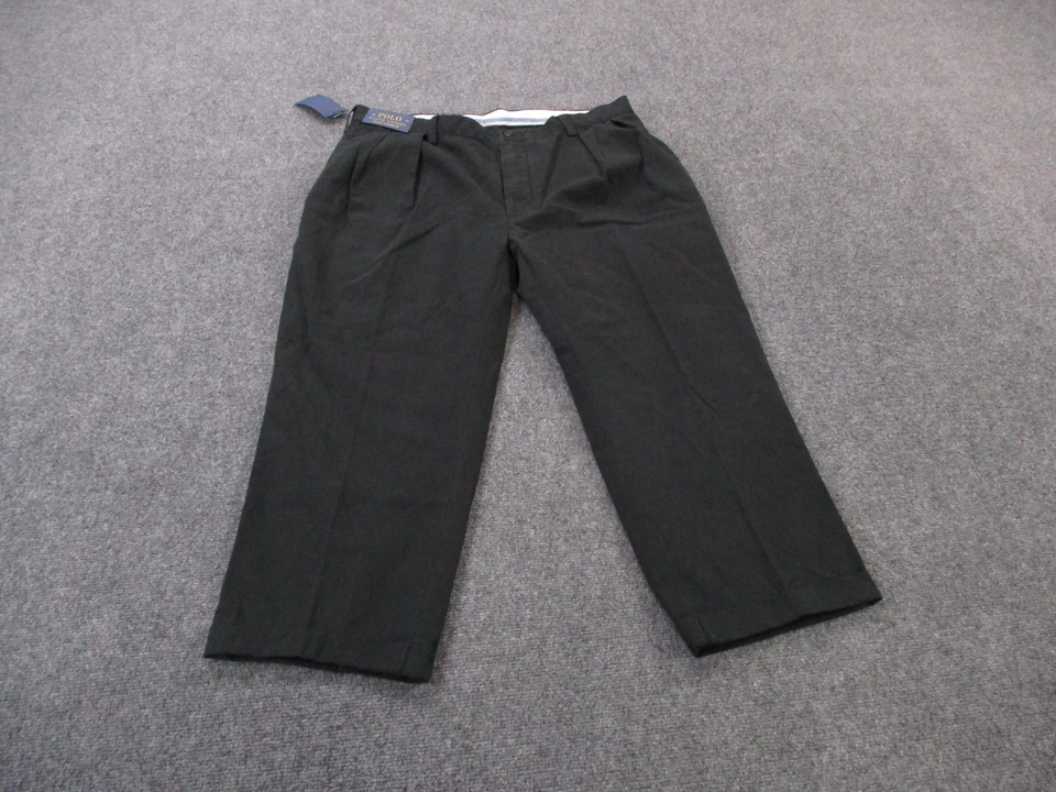 Pantalones Polo Ralph Lauren Hombres 38 x 30 Clásicos Plisados Negocios Rectos Preppy NUEVO Foto 2 de 4