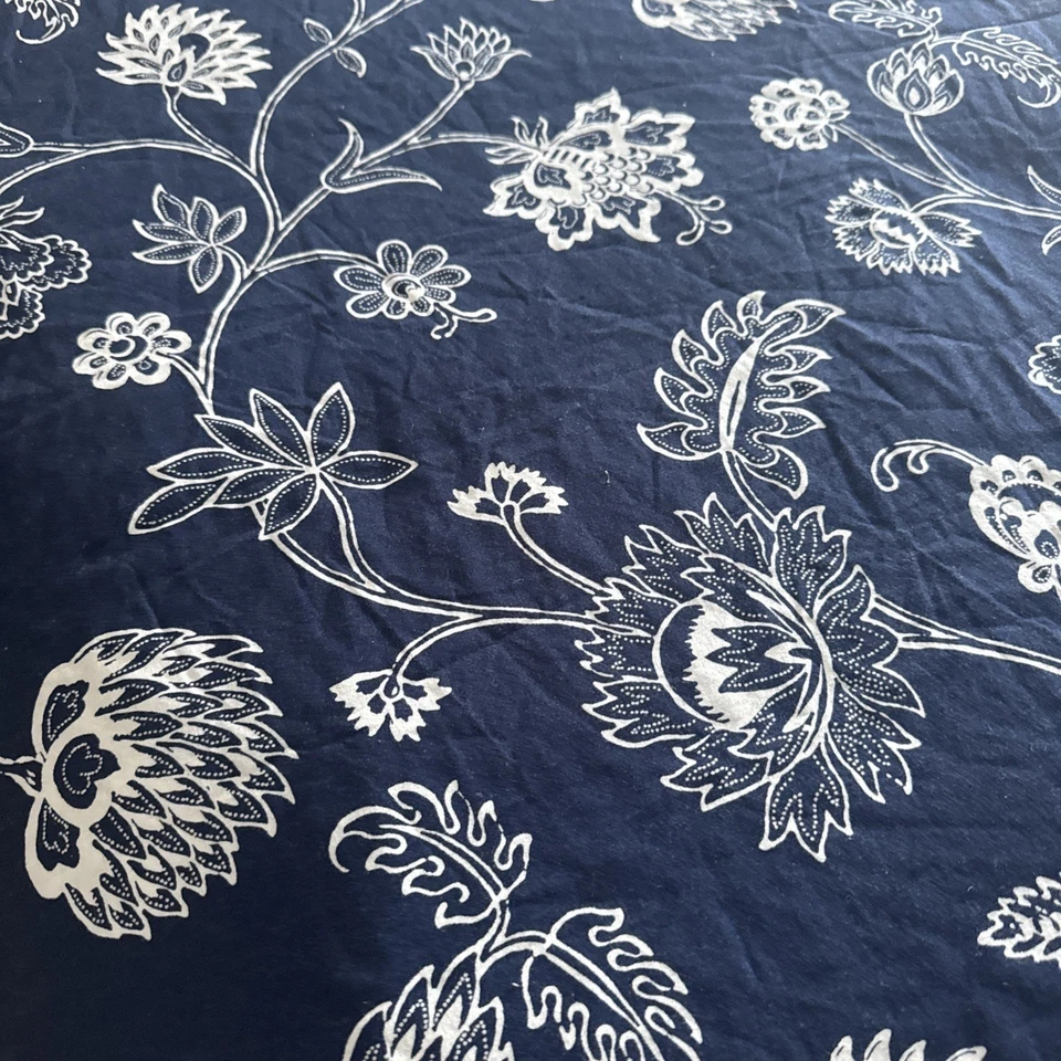 Funda nórdica IKEA azul marino y blanco floral tamaño queen algodón ☼nueva Foto 3 de 4