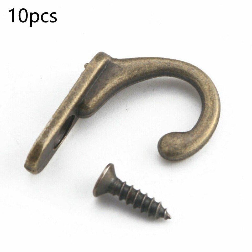 Key Holder Hook Clothes Coat Rack Hanger 10Pcs Antiquestyle Brass
