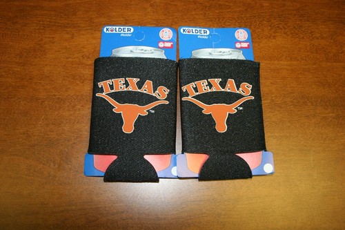 Lot of 2 - NCAA Texas Longhorns 12oz Can Beer Neoprene Kolder Koozie Cooler New