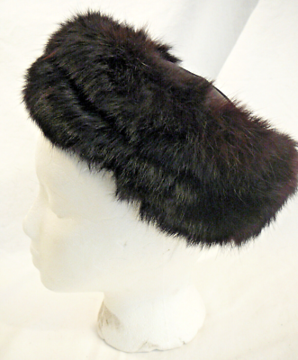 Vintage Brown Fur Pillbox Hat Size Small Union Made in USA  display picture 3