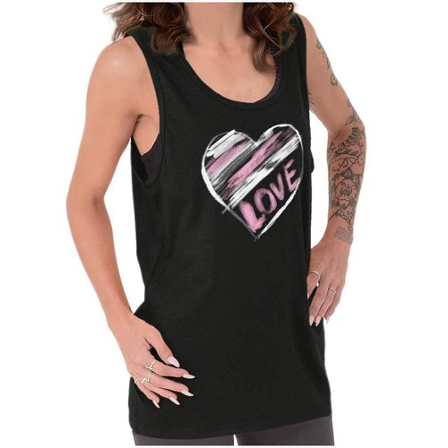 Cute Valentine's Day Dating Love Heart Sketch Womens Tank Top Sleeveless Shirts